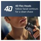 Philips Norelco Shaver 1100 Series, Dry Electric Shaver, 27 Self-Sharpening ComfortCut Blades, 4D Floating Heads, P-Cap, Deep Black, Model S101690 - Retail: $30