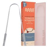MasterMedi Tongue Scraper with Case Easy to Use Tongue Scraper for Adults, Tongue Cleaner for Oral Care and Hygiene (Single Pack (with Travel Case)) - Retail: $5