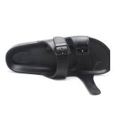BEMGNAR Mens Lightweight Comfort Slides Double Buckle Slip-on Adjustable EVA Orthopedic Flat Sandals - Retail: $22