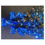 3 Pcs Graduation Table Centerpieces - Balloon Weight Centerpieces Blue Glitter Foil Graduate Cap Centerpieces for 2025 Graduation Party Table Decorations (Blue)