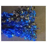 3 Pcs Graduation Table Centerpieces - Balloon Weight Centerpieces Blue Glitter Foil Graduate Cap Centerpieces for 2025 Graduation Party Table Decorations (Blue)