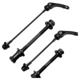 Moicstiy 1Pair Quick Release Bicycle Hubs and Steel Axles, Black Quick Release Bike Axle Hollow Hub Shaft Front and Rear Axle Kit for Mountain Bike (4Pcs) - Retail: $8