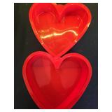 Puyeipt 10 Inch Heart Shaped Cake Pans, 2 Pack Nonstick Silicone Heart Baking Molds for Cakes, Cheesecakes and Brownies (Red) - Retail: $10