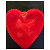 Puyeipt 10 Inch Heart Shaped Cake Pans, 2 Pack Nonstick Silicone Heart Baking Molds for Cakes, Cheesecakes and Brownies (Red) - Retail: $10