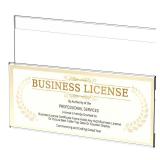 Yncotte Business License Frame 2pcs, 4x10 Acrylic Business Certificate Holder for Wall with Tape No Drilling, License Holder for Cosmetology Salon Barber Esthetician Office Document Display - Retail: 
