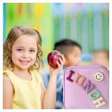 Insulated Lunch Bag With Adjustable Shoulder Strap, Nylon Preppy Lunch Box Large Insulated Lunch Bag Reusable Lunch Tote Bag with Smiley Preppy LunchBag for Girls School Travel Picnic (Purple) - Retai