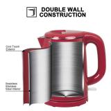 Secura Stainless Steel Double Wall Electric Kettle Water Heater for Tea Coffee wAuto Shut-Off and Boil-Dry Protection, 1.0L (Red) SWK-1001DRHB-K012 - Retail: $29