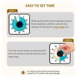 Secura 60-Minute Visual Countdown Timer, 7.5-Inch Oversize Classroom Visual Timer for Kids and Adults, Durable Mechanical Kitchen Timer Clock with Magnetic Backing (Blue) - Retail: $21