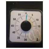 Secura 60-Minute Visual Countdown Timer, 7.5-Inch Oversize Classroom Visual Timer for Kids and Adults, Durable Mechanical Kitchen Timer Clock with Magnetic Backing (Blue) - Retail: $21