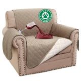 Turquoize 100 Waterproof Sofa Covers Chair Cover Slipcover Couch Protector Triple Non-Slip Sofa Slipcover for 1 Cushion Furniture Protector for Pets, Kids,Dog (Chair 23", Khaki) - Retail: $30