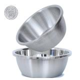 304 Stainless Steel Microporous Colander, 1.5QT Large Capacity with Mixing Bowl For washing vegetables, fruit and rice and for draining cooked pasta(2PC) - Retail: $18