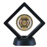 SH Challenge Coin Display Frame, 3D Floating Display Case Stand Holder, Medallion Medal Specimen Military Coin Clear Box (Black) - Retail: $6