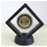 SH Challenge Coin Display Frame, 3D Floating Display Case Stand Holder, Medallion Medal Specimen Military Coin Clear Box (Black) - Retail: $6