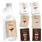 Clabby 48 Pcs a Tini Bit Older Birthday Espresso Martini Label Mini Liquor Bottle Sticker a Tini Bit Older Party Decoration Label Cup Stickers for Birthday Bachelorette Party Decoration(Espresso) - Re