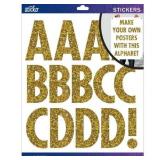 Sticko Xl Alphabet Stickers-gold Glitter Futura Regular Xl - Retail: $43