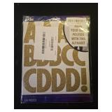 Sticko Xl Alphabet Stickers-gold Glitter Futura Regular Xl - Retail: $43
