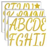 Waynoda 155 Pcs 15 Sheets Bulletin Board Letters 4 Inch Glitter Letter Stickers for Poster Board Stick on Letters for Bulletin Board Classroom School Home Office Decor(Gold) - Retail: $18