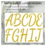 Waynoda 155 Pcs 15 Sheets Bulletin Board Letters 4 Inch Glitter Letter Stickers for Poster Board Stick on Letters for Bulletin Board Classroom School Home Office Decor(Gold) - Retail: $18
