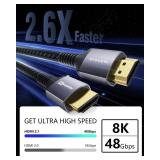 Stouchi HDMI ARC Cable for Soundbar to TV 3FT, 48Gbps Ultra High Speed HDMI® eARC Cable Slim Braided Nylon Cord 8K@60Hz 4K@120Hz 2K@144Hz HDCP 2.2and2.3 Dolby Vision for PS5 PS4 Xbox Series X - Retai