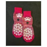 EXPAWLORER Anti Slip Dog Socks to Prevent Licking Paws, Dog Shoes for Hot Pavement, Dog Booties for Small Medium Large Senior Dogs, Traction Control Boots and Paw Protectors for Hardwood Floors Rose -