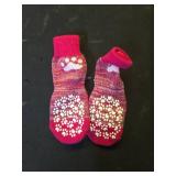 EXPAWLORER Anti Slip Dog Socks to Prevent Licking Paws, Dog Shoes for Hot Pavement, Dog Booties for Small Medium Large Senior Dogs, Traction Control Boots and Paw Protectors for Hardwood Floors Rose -