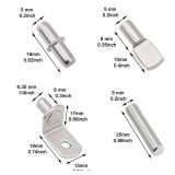 104Pcs Shelf Pins Kit,4 Styles Nickel Plated Shelf Support Pegs,Bookshelf Pegs for Shelves,Cabinet Shelf Bracket Pegs Shelf Pins Holders for Kitchen Furniture and Closet ( 5mm and 14inch ) - Retail: $