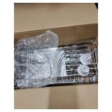 SEIRIONE Rustproof Shower Corner Caddy Organizer for Bathroom, 4 Adjustable Shelves with Tension Pole, for Bathtub Shampoo Accessories Storage Holder, 34 to 116 Inch Height - Retail: $60