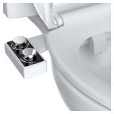 Hibbent Bidet Attachment for Toilet, Non-Electric Dual Nozzle for Frontal and Rear Wash, Adjustable Water Pressure Control, Fresh Water Bidet Toilet Seat, Self Cleaning Water Sprayer, Matte Black - Re