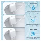 Hibbent Bidet Attachment for Toilet, Non-Electric Dual Nozzle for Frontal and Rear Wash, Adjustable Water Pressure Control, Fresh Water Bidet Toilet Seat, Self Cleaning Water Sprayer, Matte Black - Re