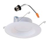 Halo 5 inch and 6 inch Integrated LED Recessed Retrofit Downlight Trim, 90 CRI, Title 20 Compliant, 3000K Soft White Recessed Light - Retail: $18