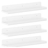 Lifewit Floating Shelves for Wall, 4 Pack White Acrylic Shelf 15\ Room Decor for BookcaseVinyl Record DisplayPhotoPicture in Bedroom, Living Room, Bathroom, Kitchen Storage and Organization - Retail: 
