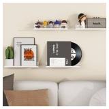 Lifewit Floating Shelves for Wall, 4 Pack White Acrylic Shelf 15\ Room Decor for BookcaseVinyl Record DisplayPhotoPicture in Bedroom, Living Room, Bathroom, Kitchen Storage and Organization - Retail: 