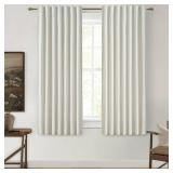 QJmydeco Beige White 54 Inch Curtains Sunblock Curtains for Bedroom 2 Panel Sets, Total Blackout Insulated Curtain for Summer Heat 4-12 ft Drapes for 50 Inch Small Window Natural (50\ Wx54 L) - Retail
