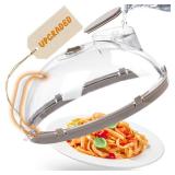 12 Inch Microwave Splatter Cover, Upgraded Microwave Cover for Food with Water Steamer, Integrated Handle, Splatter Guard, Cookware Lid, House Warming Gifts New Home, Grey - Retail: $30