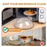 12 Inch Microwave Splatter Cover, Upgraded Microwave Cover for Food with Water Steamer, Integrated Handle, Splatter Guard, Cookware Lid, House Warming Gifts New Home, Grey - Retail: $30