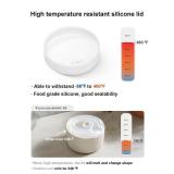LE TAUCI Ramekins with Silicone Lids, 8 OZ Ceramic Soufflé Dishes, Ramekin Bowls for Crème Brûlée, Dessert, Dips, Oven and Microwave Safe, Set of 4, White - Retail: $20