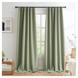 KEQIAOSUOCAI Extra Long Blackout Linen Curtains 120 Inches Long, Back Tab Loop Pocket Hook Belt Long Drapes for High Ceiling Loft Living Room 50 x 120 Inch, 10 FT Tall, 2 Panels, Sage Green - Retail: 
