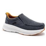 Menfts Orthopedic Slip On Loafers: Plantar Fasciitis Comfortable Shoes for Heel and Foot Pain Relief, Casual Orthotic Loafers Adjustable Fit Flat Feet with Arch Support Denim Size 8 - Retail: $90