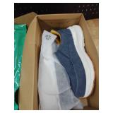 Menfts Orthopedic Slip On Loafers: Plantar Fasciitis Comfortable Shoes for Heel and Foot Pain Relief, Casual Orthotic Loafers Adjustable Fit Flat Feet with Arch Support Denim Size 8 - Retail: $90