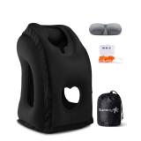 Sunany Travel Pillow, Inflatable Neck Pillow Used for AirplanesCarsBusesTrainsOffice Napping with Eye MaskEarplugs (Balck) - Retail: $25