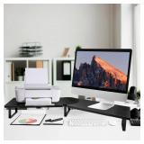 Dual-Monitor Stand for Desk - Large Adjustable Length and Angle Riser for 2 Monitors, Double Computer Desktop Organizer, Shelf for TV, Laptop, Printer - Retail: $35