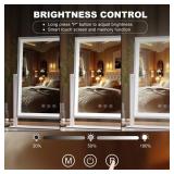 Hasipu Vanity Mirror with Lights, 12\ x 14\in LED Makeup Mirror, Light up Mirror with 10X Magnification and Phone Holder, USB Charging Port, Smart Touch 3 Colors Dimmable, 360° Rotation (White) -