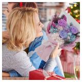 Childom Preserved Flowers for Delivery,Christmas Flowers Gift for Mom,Birthday Gifts for Women,Real Rose Bouquets,Purple Rose Flowers for Her,Mom,Wife,Grandma,Sister,Valentines,Mothers Day,Anniversary