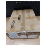 YeTom Nightstand with Charging Station, LED Night Stand with Drawers (Fabric), Bedside Table with Open Shelf, End Table with Steel Frame, 3 Drawer Dresser for Bedroom, Small Space, White Nightstand - 