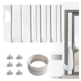 JEACENT Portable Air Conditioner Sliding Door AC Vent Kit, Universal Adjustable PVC Balcony Seal Kit Plates Up to 90 Inches, for 5.1" and 5.9" Diameter Portable AC Exhaust Hose - Retail: $33