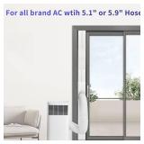 JEACENT Portable Air Conditioner Sliding Door AC Vent Kit, Universal Adjustable PVC Balcony Seal Kit Plates Up to 90 Inches, for 5.1" and 5.9" Diameter Portable AC Exhaust Hose - Retail: $33