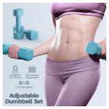 Zempox Adjustable Dumbbell Set of 2, 4 in 1 Free Weights Dumbbells Set for Women, Hand Weights for Women at Home, Each 2lb 3lb 4lb 5lb with TPU Soft Rubber Handle for Home Gym Exercise Training - Reta