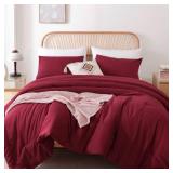 ROSGONIA Twin Comforter and Pillowcase for College Girls and Boys - Dark Red, Lightweight Dorm Bedding - Retail: $6