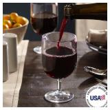 US Acrylic Stackable 8 ounce Plastic Wine Stems in Clear | Set of 8 Reusable, BPA-free, Made in the USA, Top-rack Dishwasher Safe - Retail: $21