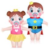 RoundFunny 2 Pcs Inflatable Baby Costume for Adults Blow up Costume Gender Reveal Baby Shower Costume Halloween Cosplay (Royal) - Retail: $67
